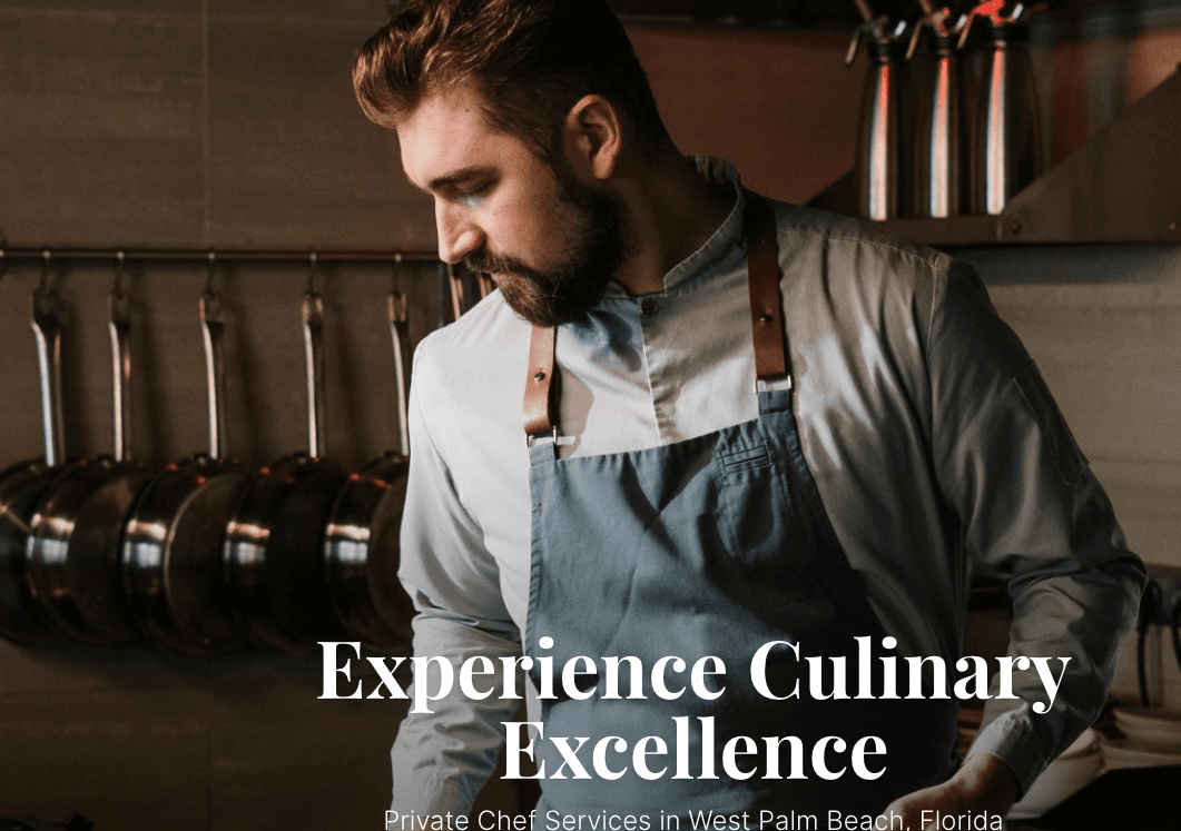 Professional chef catering website with event booking and menu showcase